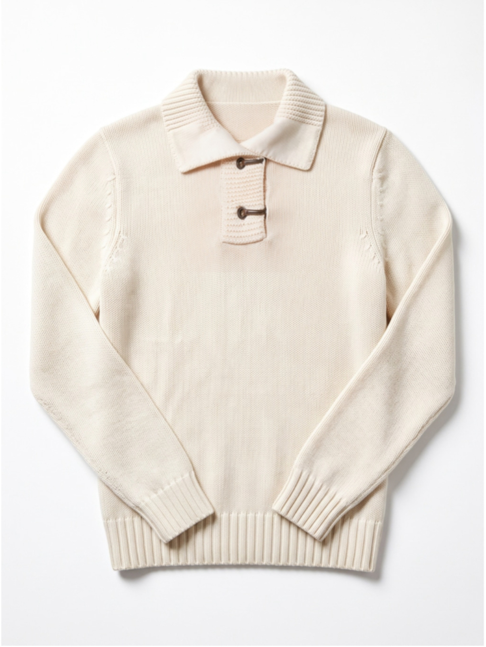 LAUREN JEANS COMPANY RALPH LAUREN Ivory Sweater, Y2K 💯 Cotton Pullover, Sz XS